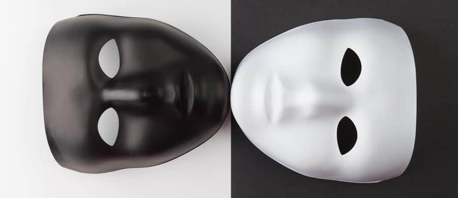 black and white masks